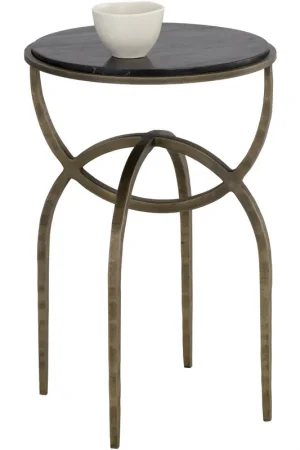 Alicent 24 X 16 inch Black Marble End Table New Release